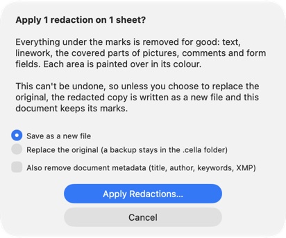 Apply Redactions