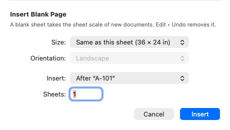 Insert Blank Page: size, orientation, where, and how many