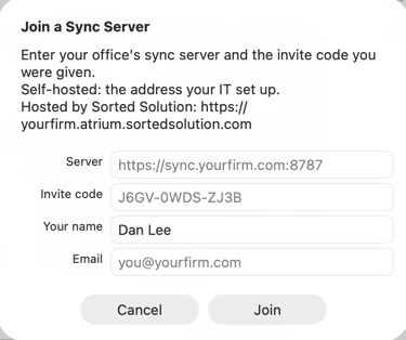 Join a Sync Server