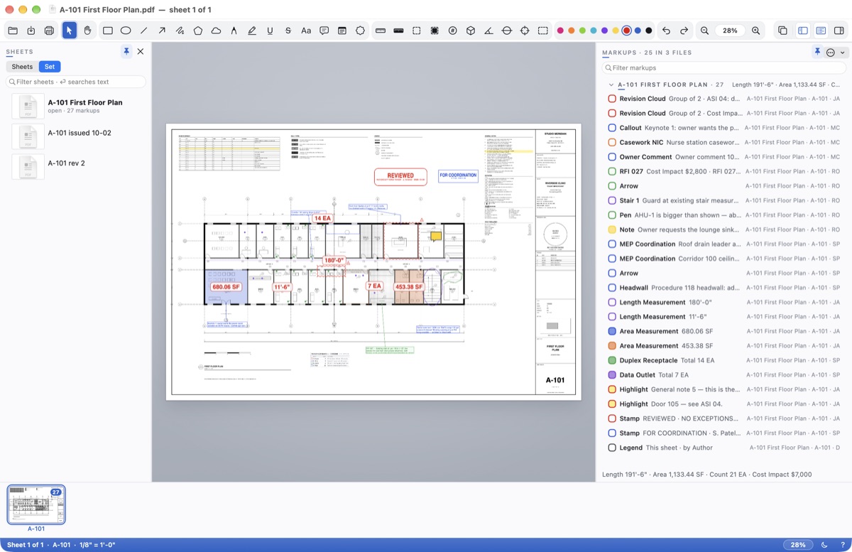 The Markups List in Whole Set: every file's markups