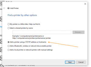 add printer using tcp/ip