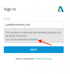 resend autodesk invite