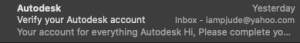 verifying autodesk account