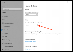 how to change sleep setting on computer