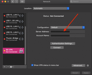 how to change server address vpn ip mac